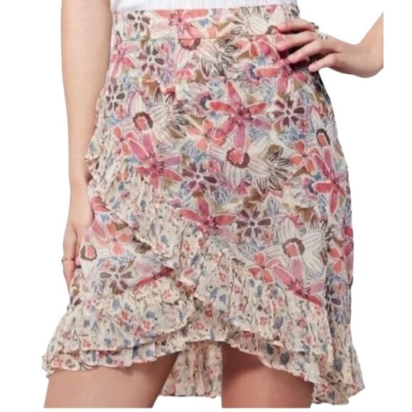Free People Tan Around The World Ivory Skirt I Size: 4 - Picture 1 of 14